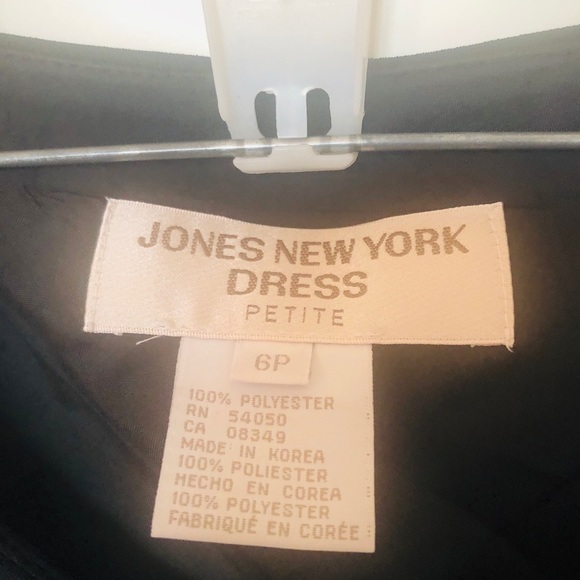 Jones New York Black Petite Chiffon Dress Size 6 - Picture 3 of 7